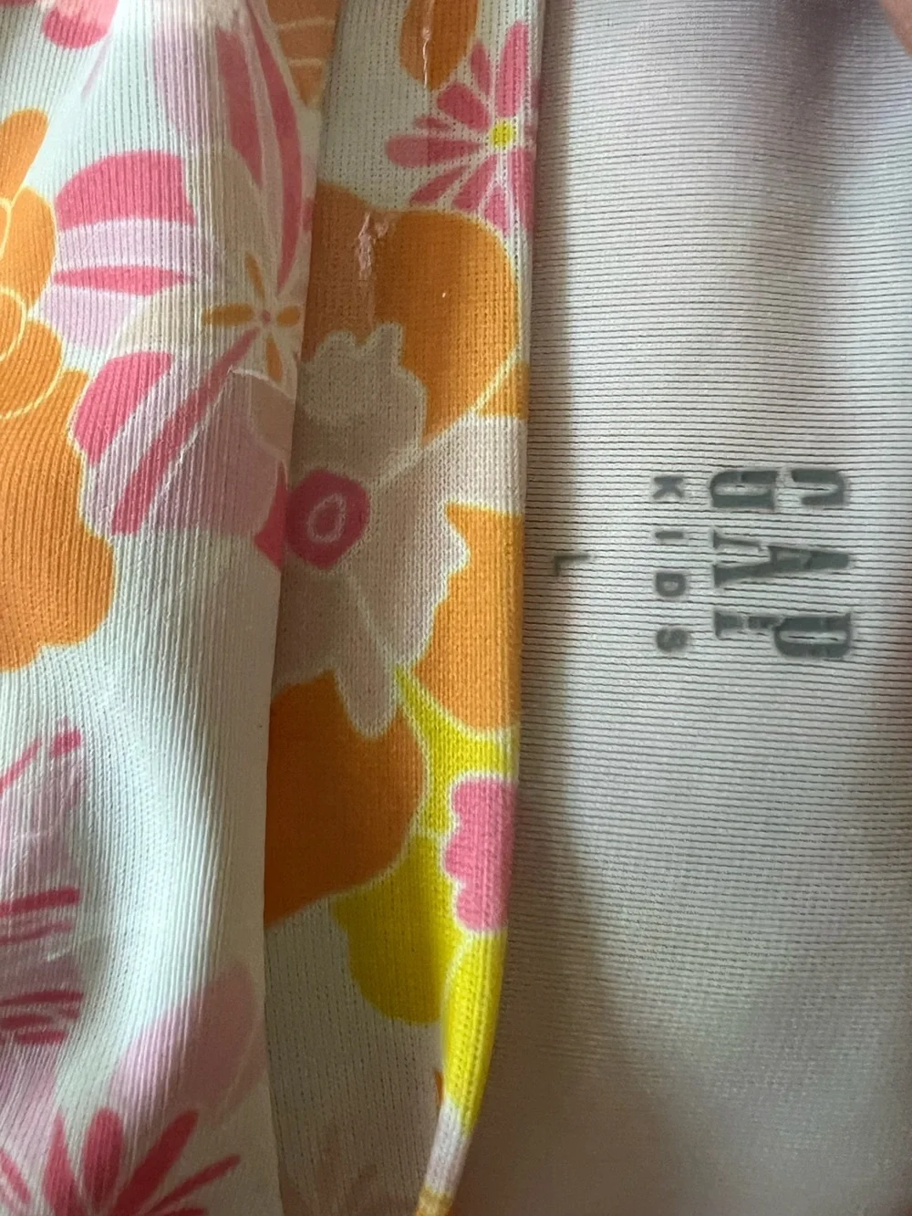 GAP Kids Floral Long Sleeve Rash Guard Swim Top Size L